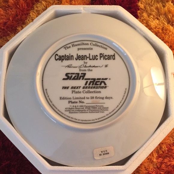 VINTAGE Captain Jean-Luc Picard Star Trek The Next Generation Collectible Plate - Picture 10 of 10